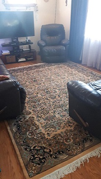 Un tapis acheté dans notre magasin, dans la maison d'un client heureux.